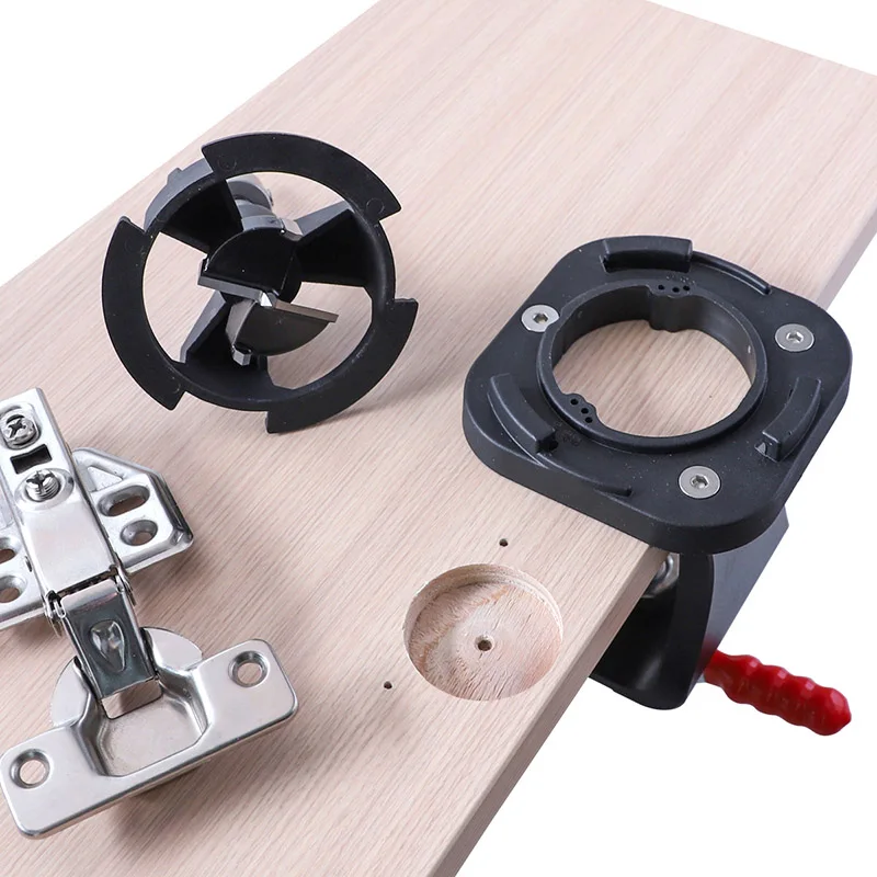 

35mm Hinge Jig Locator Hidden Hinge Hole Drill Guide Detachable Drill Cover for Kitchen Cabinet Doors Hinges Installation