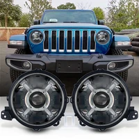 9 inch round led headlights for 2018 2019 jeep jl wrangler suv headlamps with daytime running lights high low