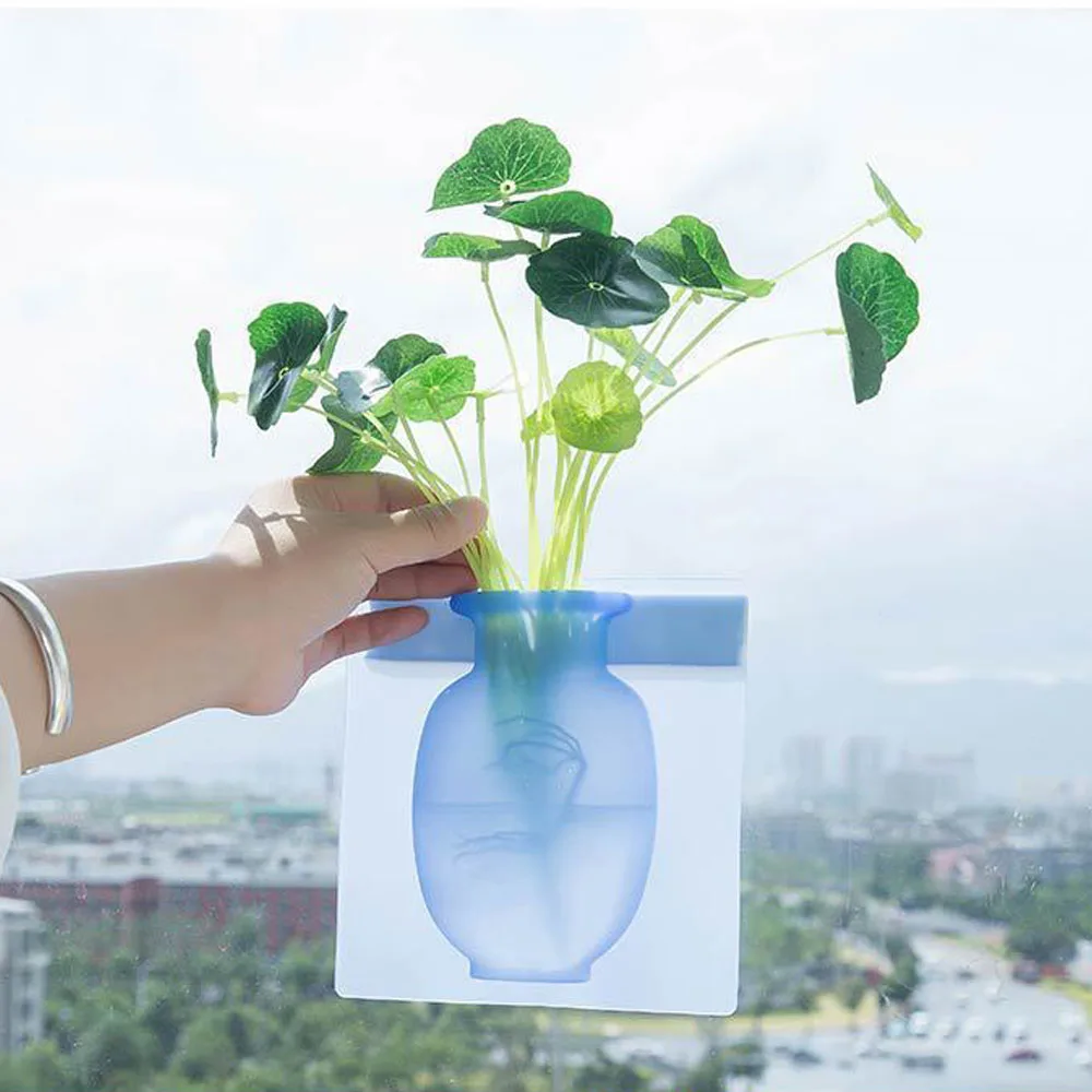 Волшебная силиконовая ваза наклейка на Бутылку Ваза стена цветочные горшки