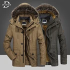 Мужская теплая парка с флисовой подкладкой, ветрозащитная парка с меховым воротником и капюшоном, Повседневная модная верхняя одежда, зима 2022