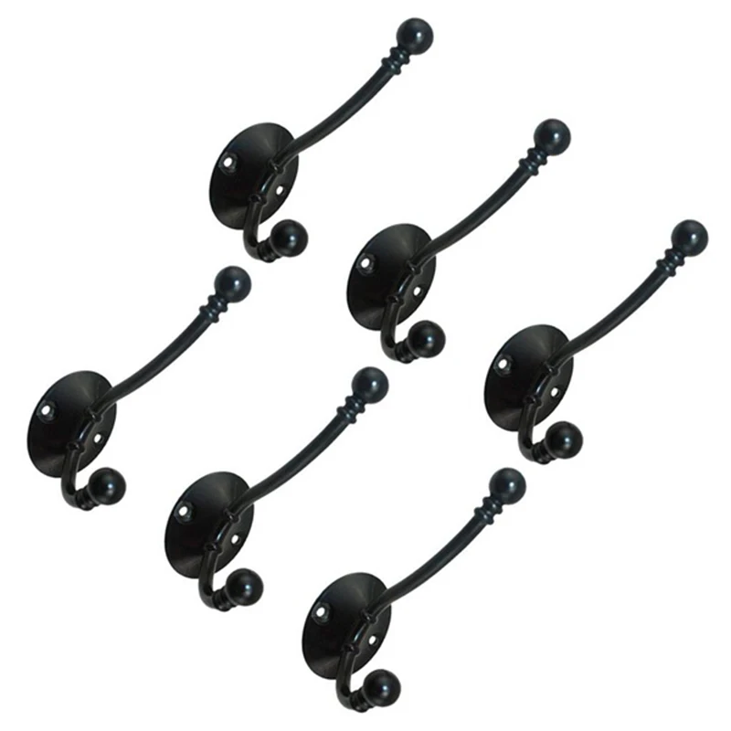 New FBCHHB5-FB-C Ball End Coat and Hat Hook (5-Pack) Flat Black 5-Pack | Обустройство дома