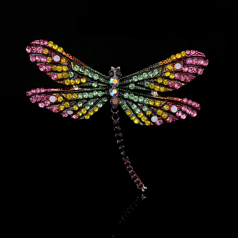 Брошь в форме стрекозы со стразами жемчугом стразы декор для мужчин и женщин
