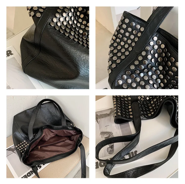 

2021 New European Fashion Female Square Bag Quality PU Leather Women's Designer Handbag Rivet Lock Chain Shoulder Messenger bags