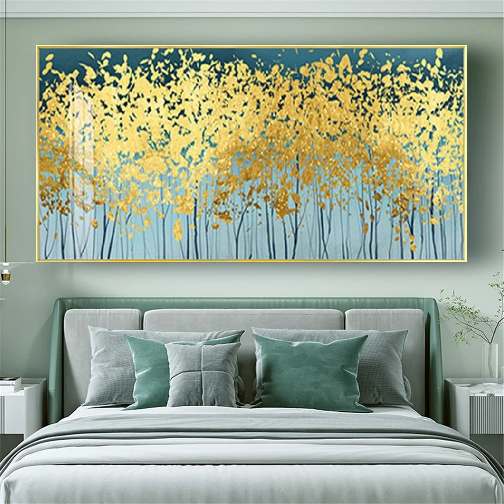 

Oil Paintings Painted by Hand on Canvas Wall Art for Living Room golden Landscape Painting for Bedroom living room