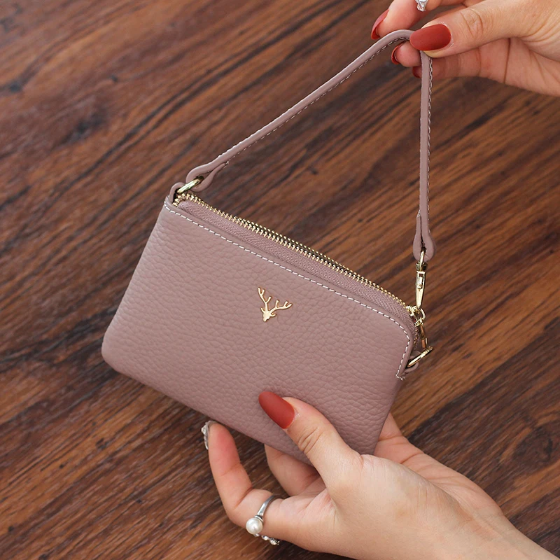 Women Small Purses Woman Short Leather Ladies Wallets Zipper Purse Money Bag with Key Chain Card Slots Mini Coin Pocket | Багаж и сумки