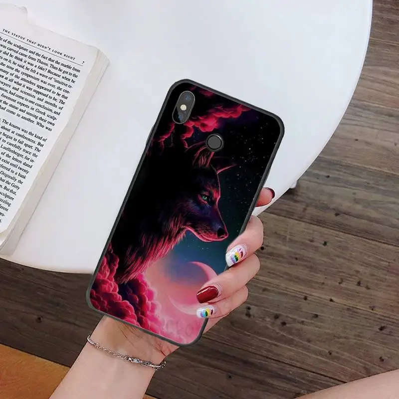 

Wolf horror animal moon Phone Case For Xiaomi Redmi note 7 8 9 t k30 max3 9 s 10 pro lite