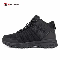 baasploa 2021 leather winter men boots waterproof warm fur snowboots men outdoor work casual shoes combat rubber ankle boots