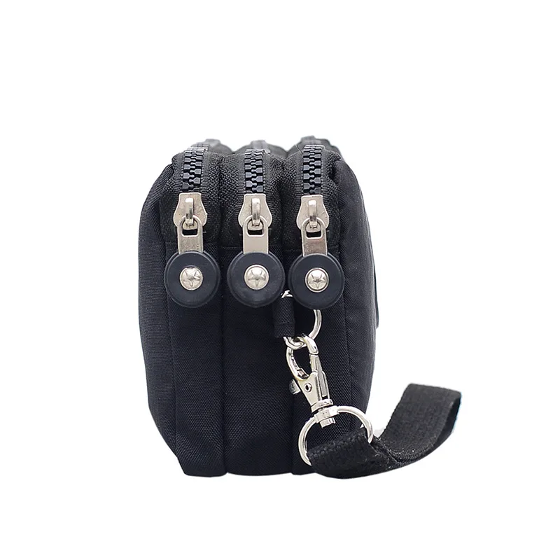 Моющаяся нейлоновая трехслойная косметичка на молнии маленькая тканевая сумка