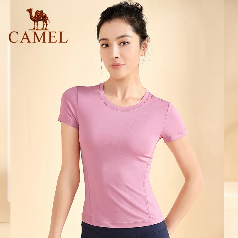 CAMEL одежда для йоги спортивная бега женские топы Футболки фитнеса колготки