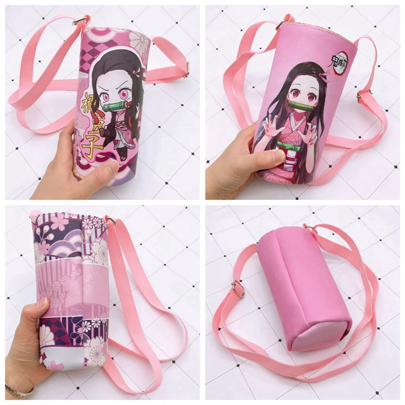 

Anime Demon Slayer Nezuko Kimetsu No Yaiba Water Glass Cover Student Children Kettle Bag Crossbody Bag