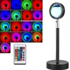 Проектор с радугой на закате, 24 часа, настольная лампа, Подарочные Лампы, для спальни, бара, кофе, светодиодный атмосферсветильник