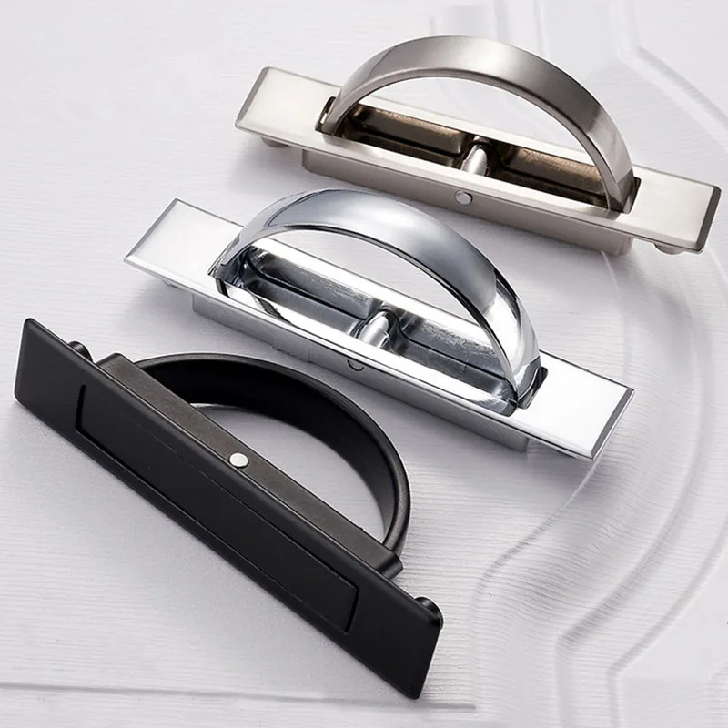 

Tatami Hidden Door Handles Zinc Alloy Recessed Flush Pull Cover Floor Cabinet Handle Bright Chrome Dark Furniture Hardware