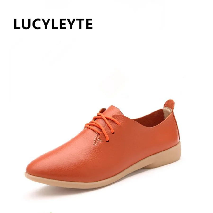 LUCYLEYTE/женские оксфорды из спилка с острым носком Повседневная обувь для
