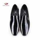 Туфли мужские из лакированной кожи, Роскошные, классические, для вечерние НКИ и свадьбы, ручная работа, плоская подошва, черные