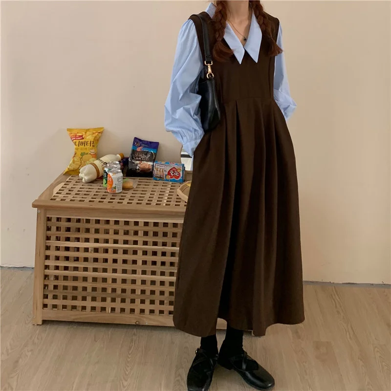 

Академическое платье, женское летнее платье с ремнем для возраста, новинка 2021, Корейская юбка длиной талии