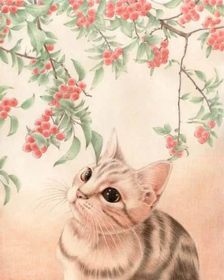 Краска по номеру художественная живопись номерам аниме кошки|Картины номерам| |