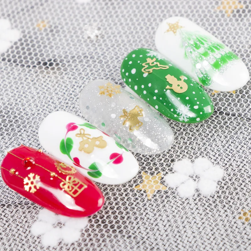 

New manicure alloy Christmas nail decoration alloy patch Golden snowflake bell Christmas tree computer piece. nail decoration