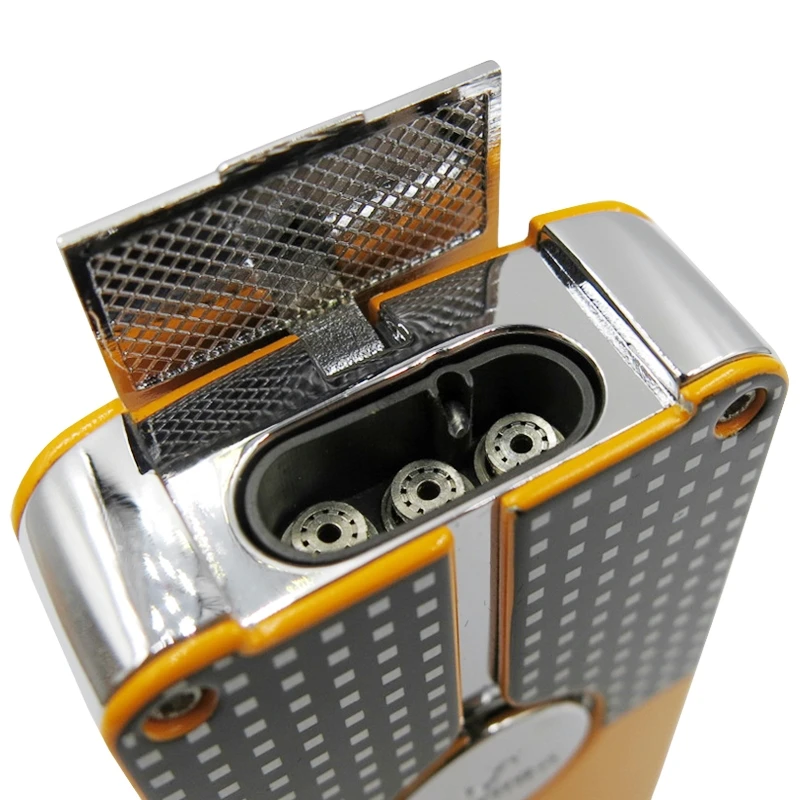 COHIBA Металл 3 пламя струйный фонарь сигарета зажигалка голубое Бутан газовая для