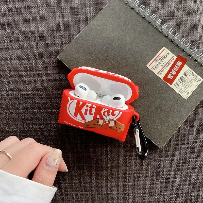 Чехол с мультяшными наушниками для Airpods Pro AirPods 1 2 3D Funny Kitkat Chocolate Bluetooth наушники