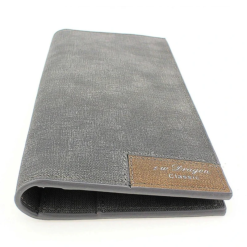 Personalized Custom Long Section Grey Bifold Slim Leather Women's Wallet Engraving Picture Purse Money Clip Mother's Day Gift