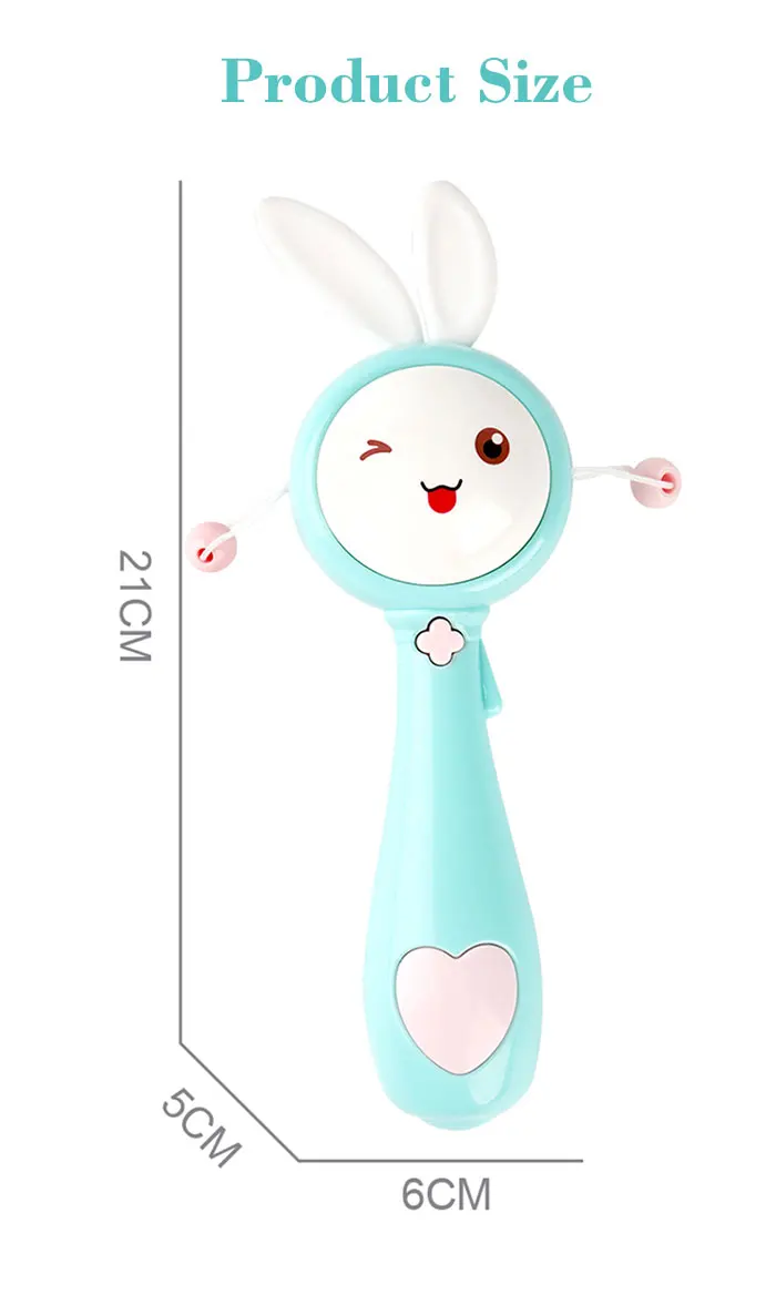 

Baby Bunny Music Teether Rattle Toy for Child Early Education Mobile Cot Kid Bed Bell Newborn Stroller Crib Infant Pacifier Weep