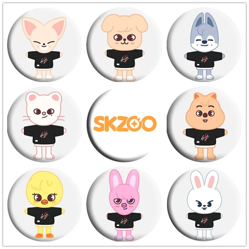 

Skzoo stray kids Toy badge Brooches Cartoon Bbokari Leebit Wolf Chan Puppym For Backpacks Clothes Lapel Pin Fans Gift