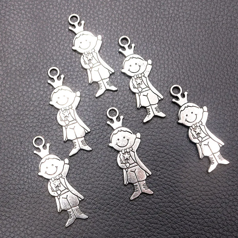 

5pcs/lot Silver Plated Humanoid Charm Metal Pendants DIY Necklaces Bracelets Jewelry Handicraft Accessories 47*12mm P501