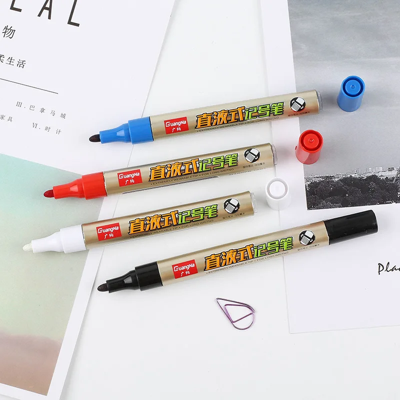 1pc Single Headed Magic Marker Pen Mark Oily Refillable Optical White Black Red Blue Color Disc Glass Ceramic Plastic Logstics - купить по