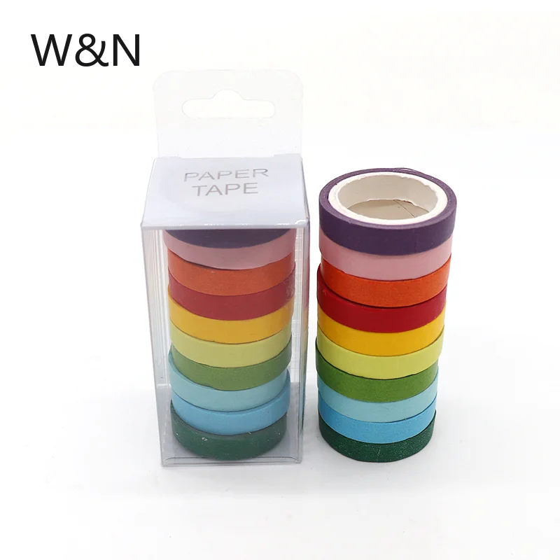 10 шт./лот однотонная Радужная васи лента набор клейкой ленты DIY Скрапбукинг