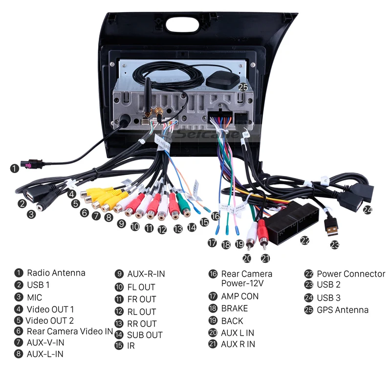 Автомобильный мультимедийный плеер Seicane Android 10 0 9 дюймов GPS радио для 2013 2014 2015 2016 Kia