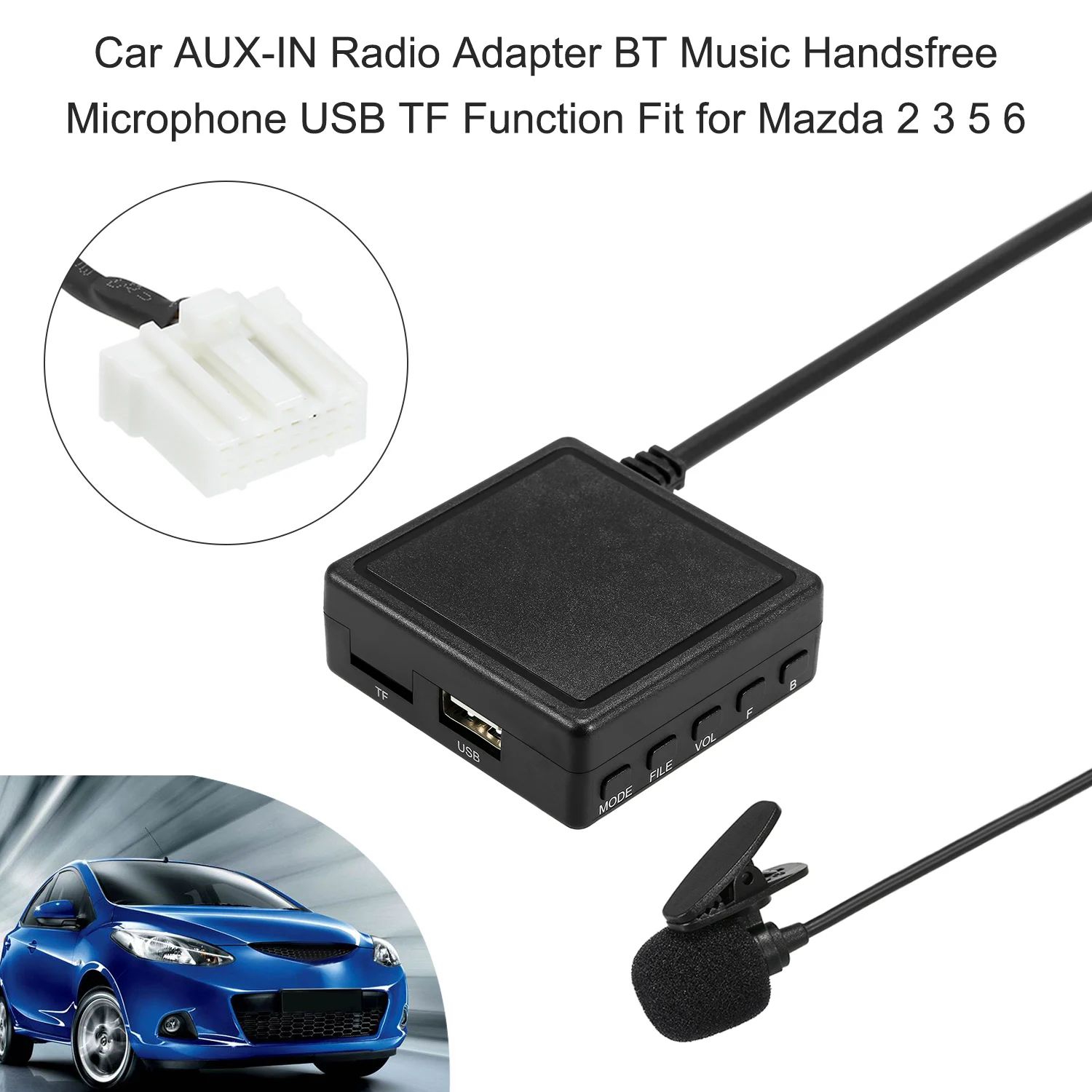 Подходит для Mazda 2 3 5 6 автомобильная фотомагнитола адаптер BT музыка гарнитура