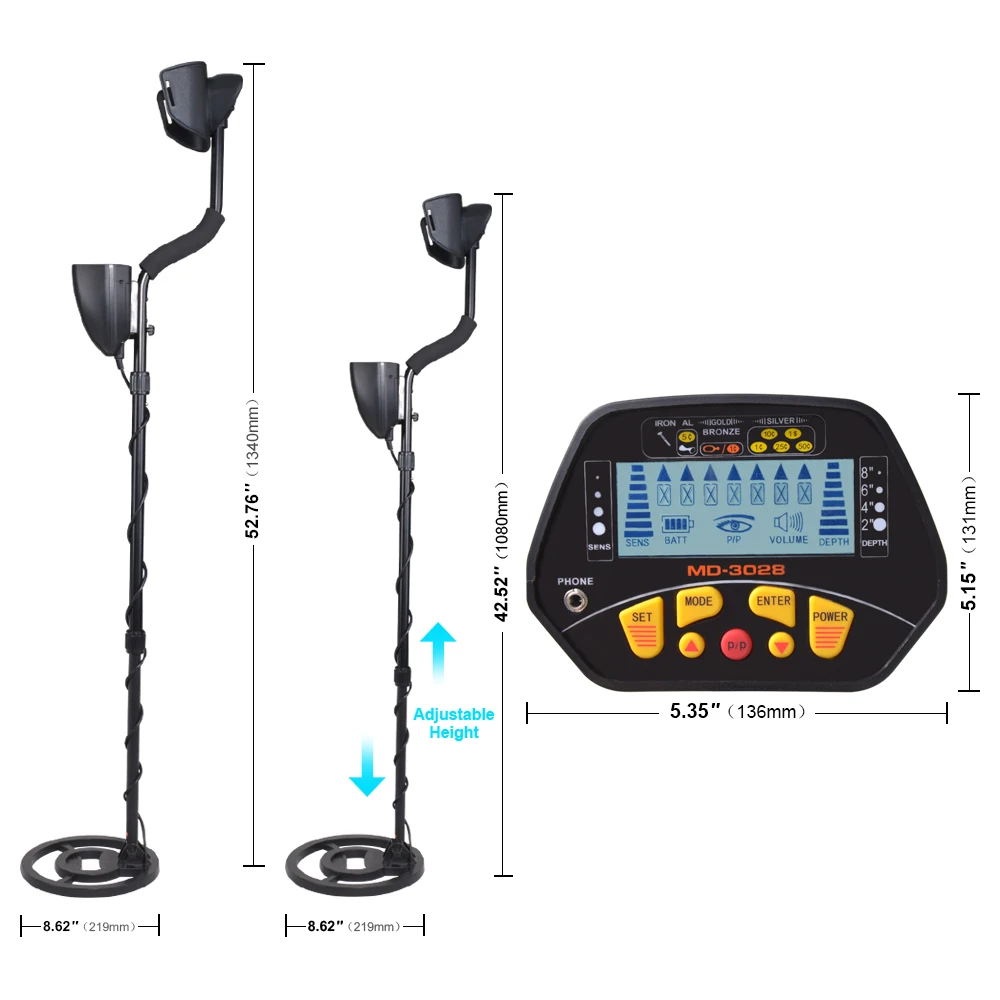 High Sensitivity Gold Finder all searching MD-3028 Underground Metal Detector Portable Pinpointing Digger Treasure | Инструменты
