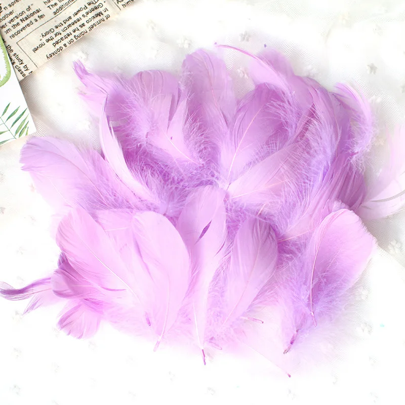 Light Purple 50 шт., 5-15 см, цветные перья ручной работы, свадебное платье для детей, сделай сам, украшения, декоративные аксессуары, перья - Цвет: Light Purple