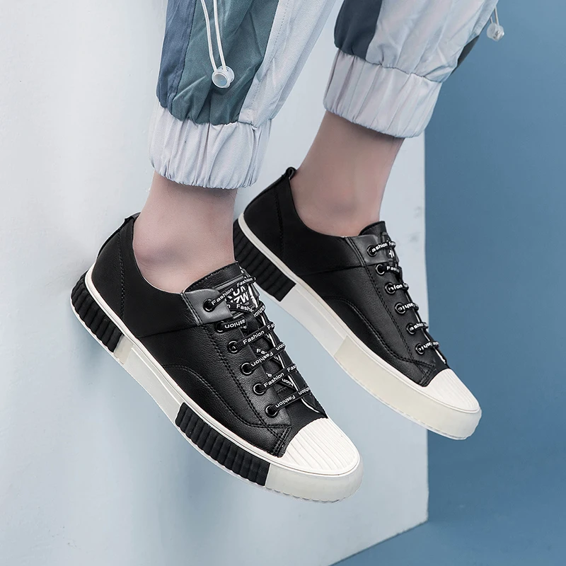 Кроссовки мужские из натуральной кожи на плоской подошве весна-осень | Обувь