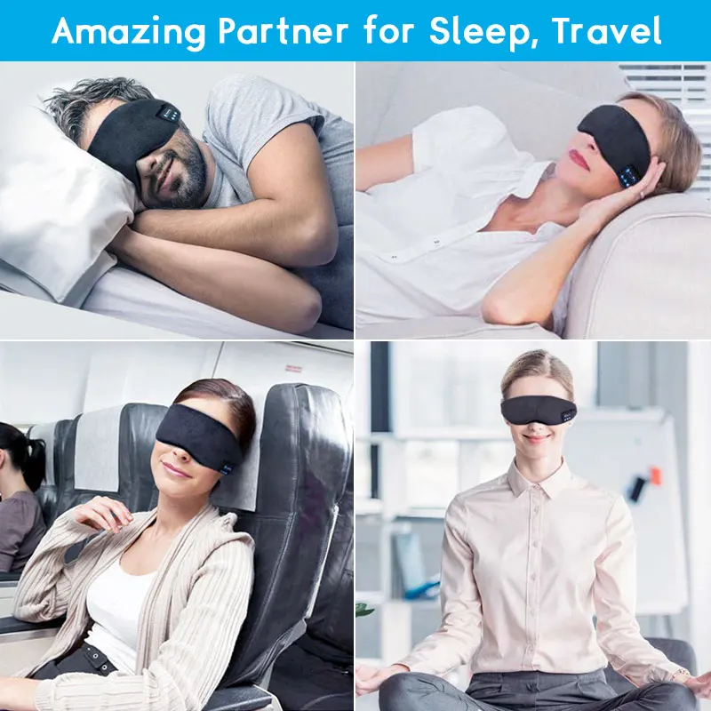 New Wireless Bluetooth Sleeping Eye Mask For Sleep Headphones Music Headset Eyeshade With Microphone Earphone | Электроника