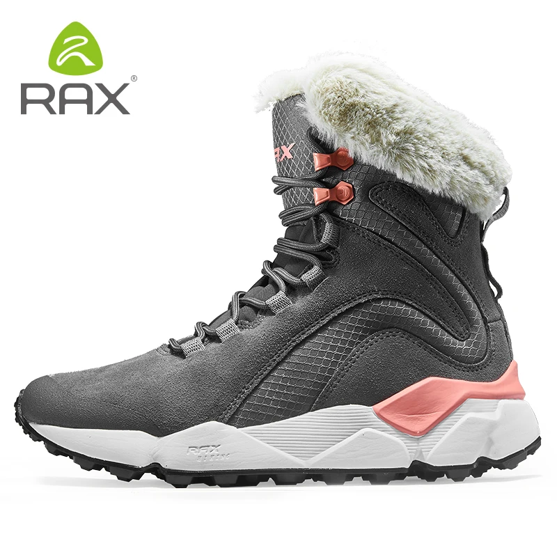 grey RAX; женские зимние походные ботинки; горные треккинговые Нескользящие ботинки; дышащие удобные мягкие горные зимние ботинки; зимние ботинки - Цвет: grey