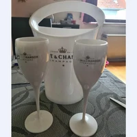 2 cups 1 ice bucket champagne flutes party glass plastic wine beer cooler cocktail cup white cabinet acrylic champagne buckets