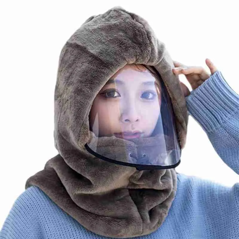 

Cycling Windproof Hat Full Protective Face Wear Clear Reusable Removable Hooded Use Outdoor Hat P6N2