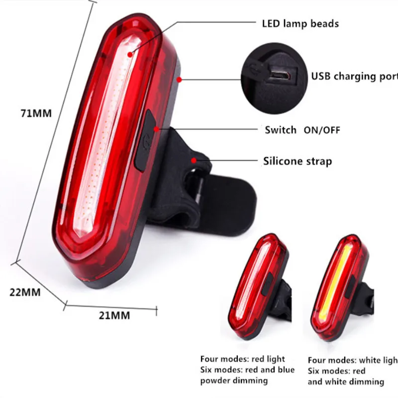 1PC Wheel Up Sepeda Belakang Tahan Air Naik Rear Lampu Led Usb Dibebankan Sepeda Gunung Bersepeda Ekor Cahaya Lampu-Lampu lampu Sepeda
