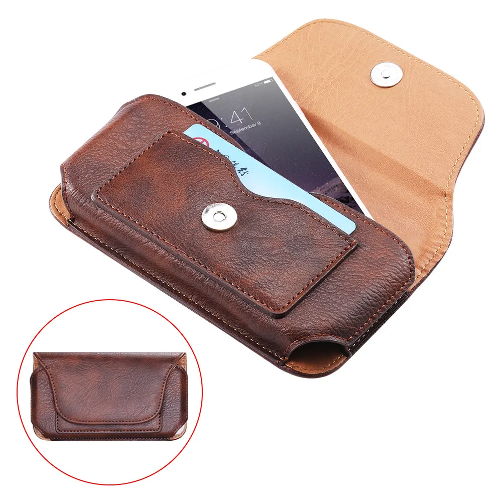 KISSCASE Pouch Leather Belt Phone Case for Samsung Galaxy A50 iPhone XR X 7 11 Redmi note7 8 Cases Card Holder Bag Holster | Мобильные