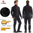 Зимняя флисовая термокуртка X-TIGER, пальто, светоотражающая велосипедная одежда, комплект спортивной одежды, ветрозащитная трикотажная одежда для горного велосипеда