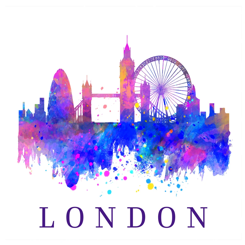 Фон для студийной фотосъемки с изображением Лондона и акварелью | Электроника