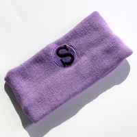Hair Bands For Adult Fashion Sport Knitted S Embroidery Elastic Turban Winter New Unisex Daily Hair Rope Accessory Solid Color