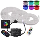 220V RGB светодиодный неон полосы светильник 5050 2835 120 светодиодный s Wi-Fi RGB неоновая вывеска для организаций и магазинов Гибкая неоновая трубка Водонепроницаемый веревка светильник белыйтеплый белый