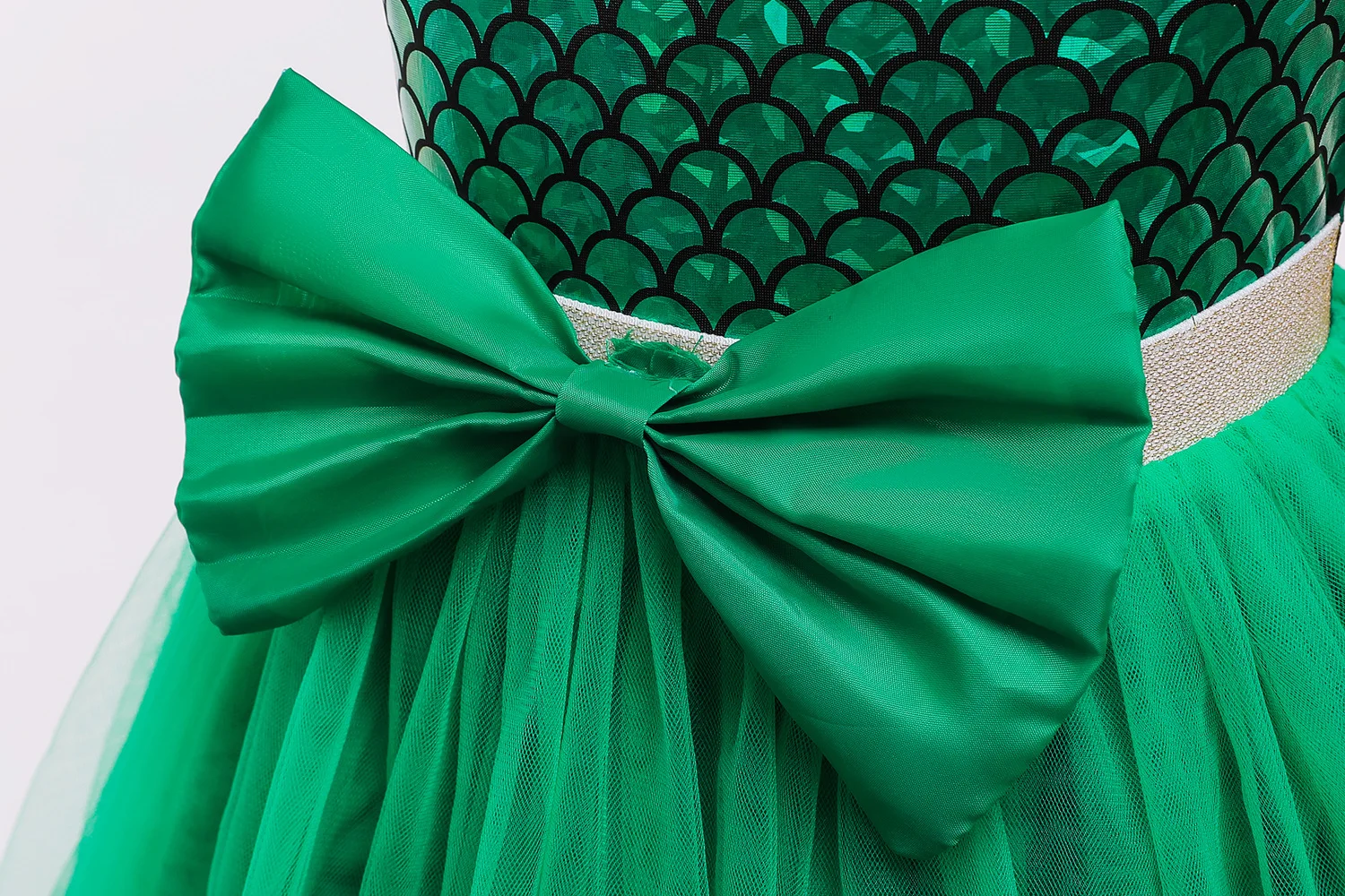 Платье маленькой чешуя Русалки для девочек платье принцессы из тюля с большим