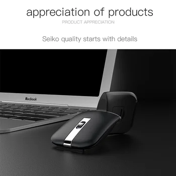 Ultra-thin Rotatable Wireless Mouse Rechargeable Bluetooth Silent Ergonomic Computer For Mac Tablet Macbook Laptop Gaming Office 6
