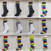 woman socks harajuku style fashion street colorful hip hop socks korean womens style candy color skateboard rainbow socks