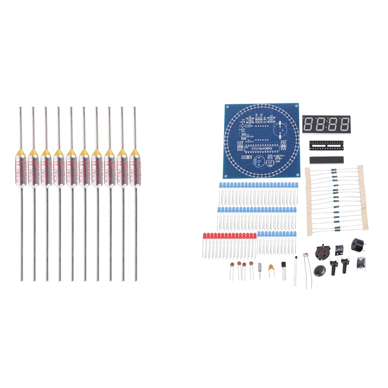 

10 шт. отключение цепи TF алюминиевый Термопредохранитель с 1 светодиодным электронным цифровым циферблатом DS1302