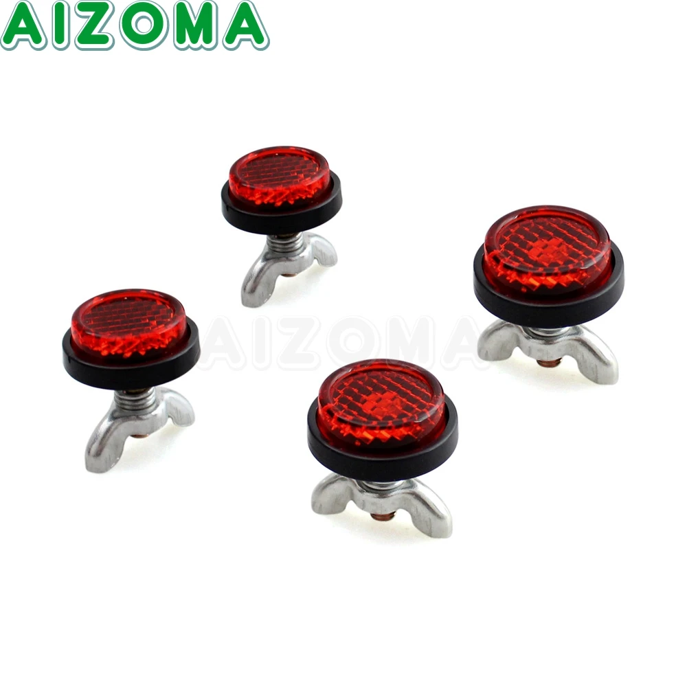 4 шт. красные защитные отражатели для мотоциклов мини номерной отражатель