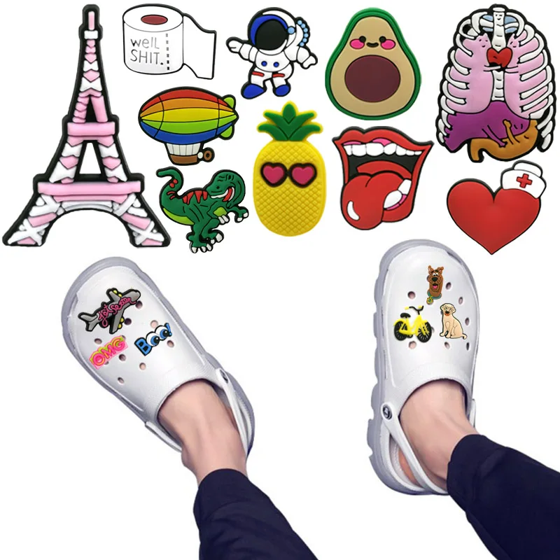 

1pcs Animals Dog Shoe Charms Cactus Avocado Daisy Shoe Decorations Medical Accessories Coffee Heart Ornaments Kids Adult Gift